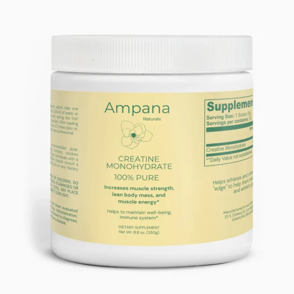 100% Pure Creatine Monohydrate by Ampana