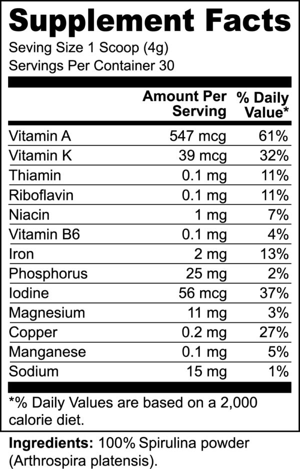 High potency Spirulina Powder by Ampana